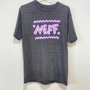 NEFF Disney Logo T-Shirt 90s Retro Size M in Grey Purple Unisex NWT